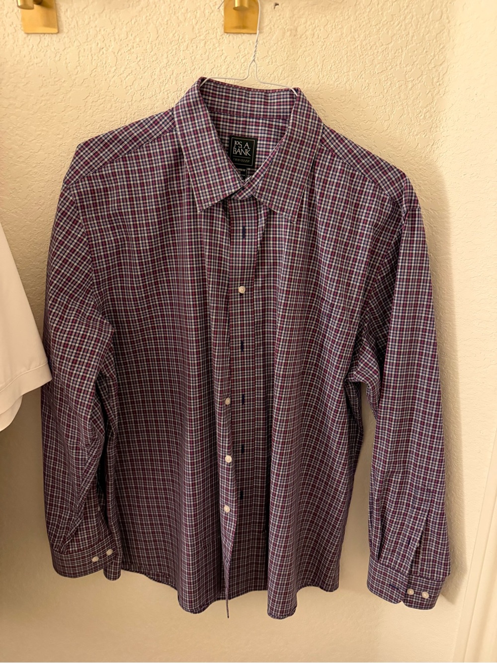 Jos. A. Bank Purple Plaid Button-Down Shirt